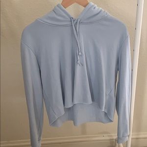 Light Blue Brandy Melville cropped hoodie